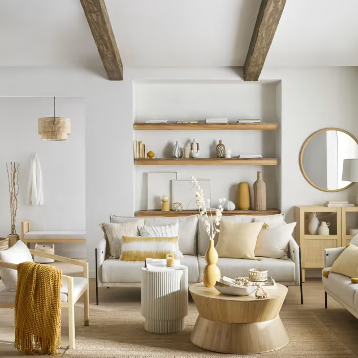 Mesa de centro Lima con chapa roble blanco