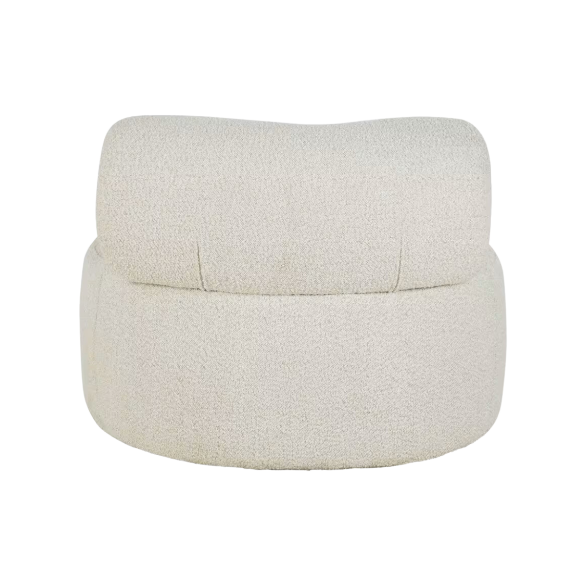 Sillón redondo Milian de boucle blanco
