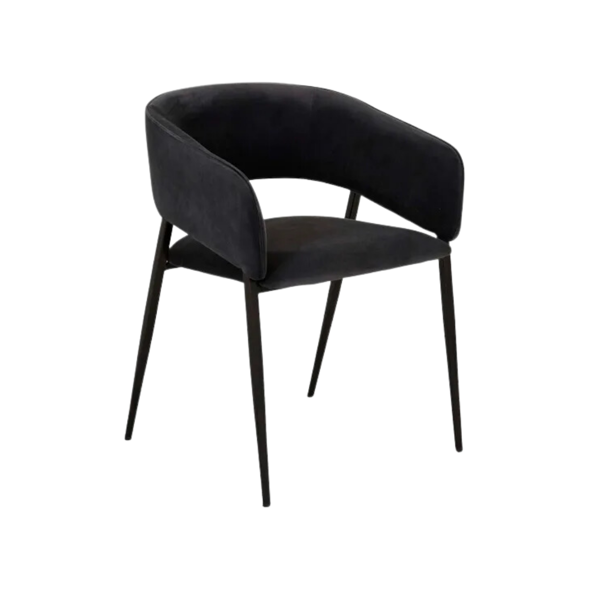 Silla Cala negro con patas metálicas negro