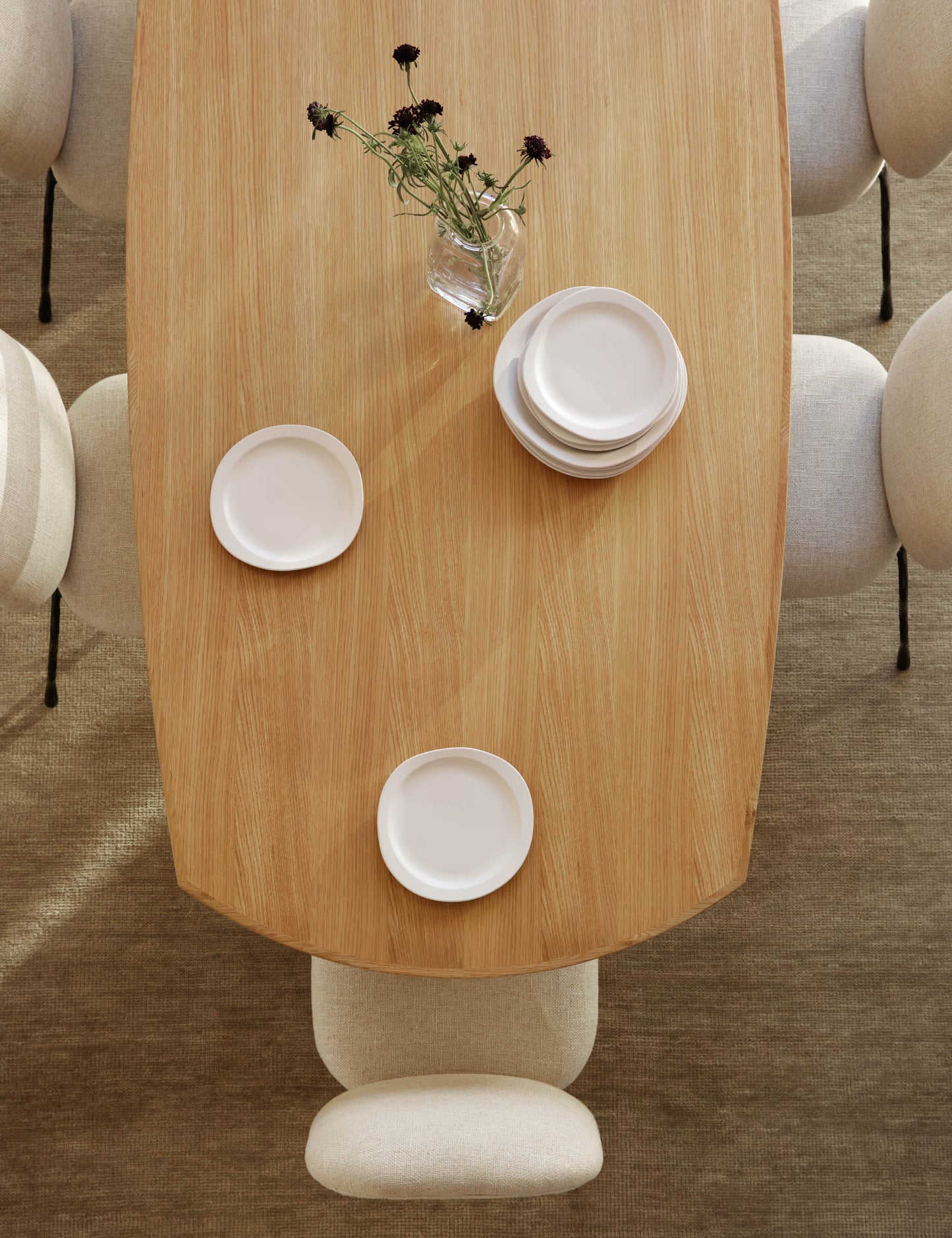 Mesa Dansel chapado en madera roble de 220x100 cm