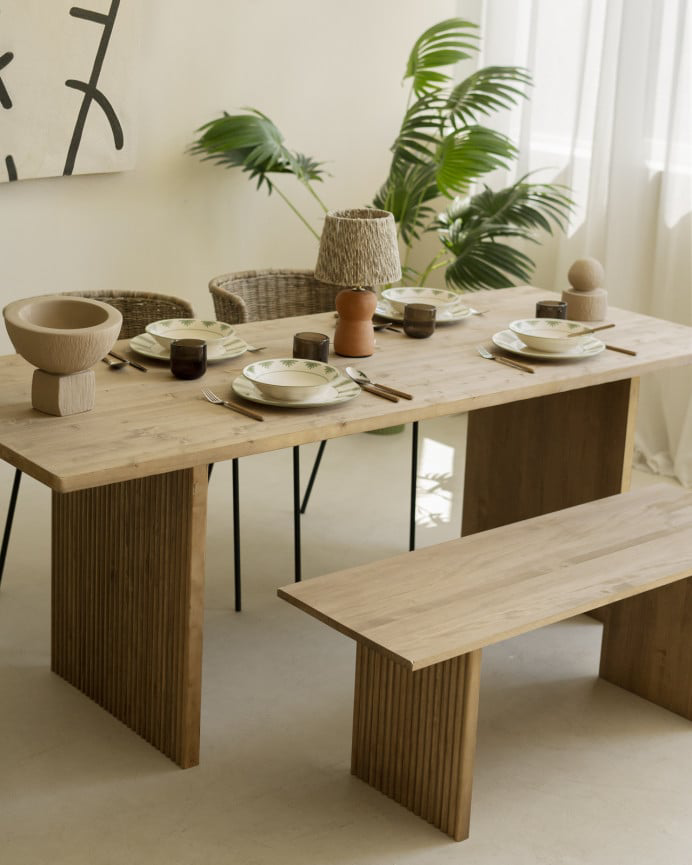 Mesa Gale chapado en nogal frances de 180x90 cm