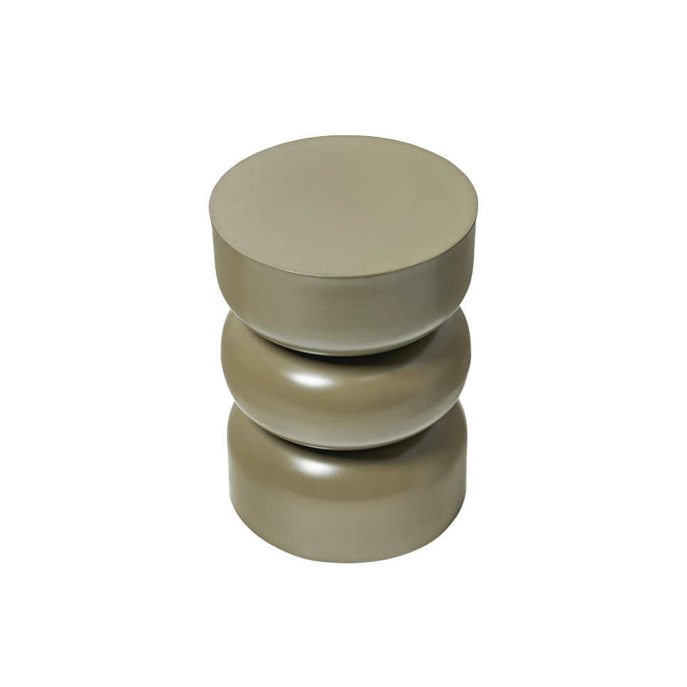 Mesa auxiliar redonda Siena de madera maciza acabado verde