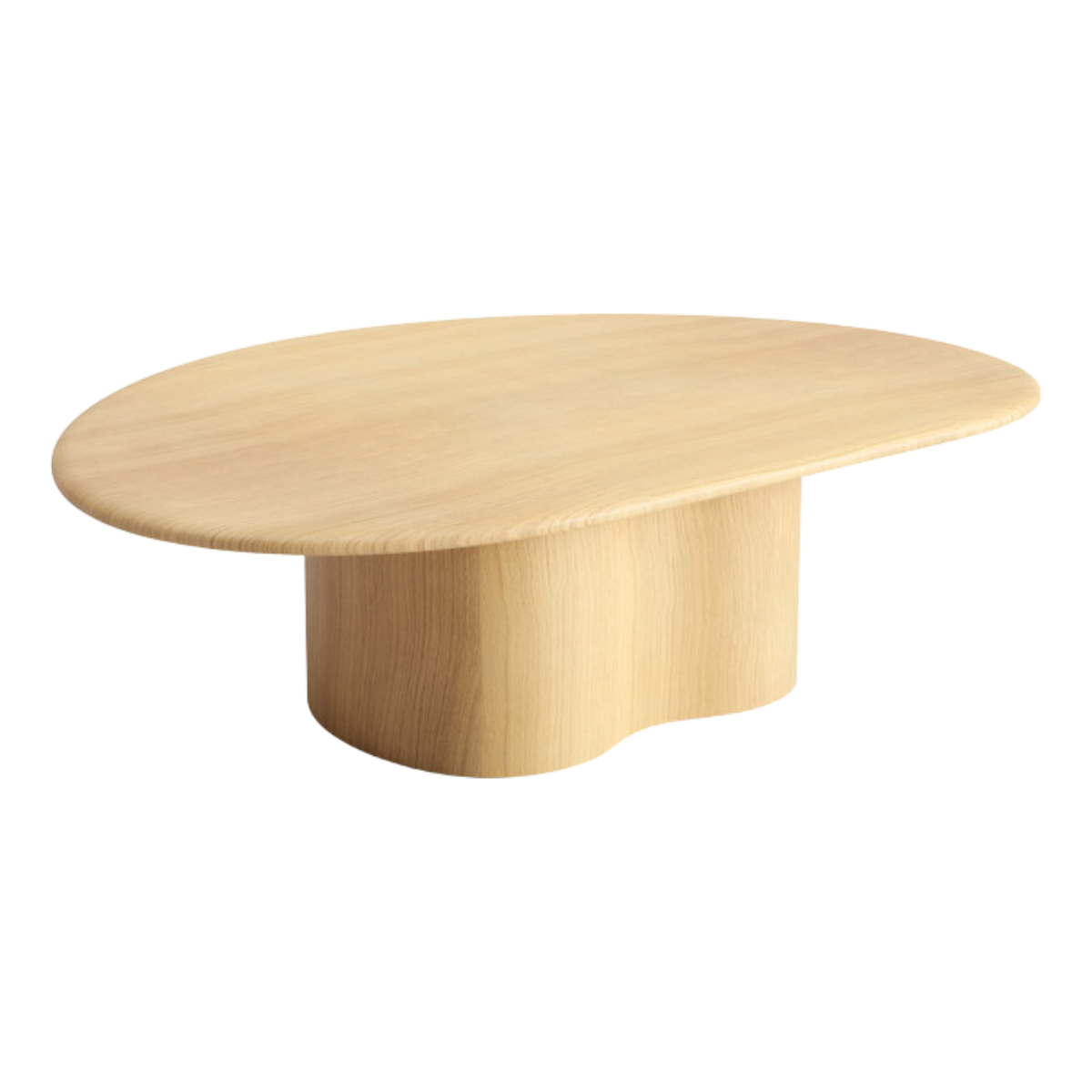 Mesa de centro Essi con enchape de madera roble blanco