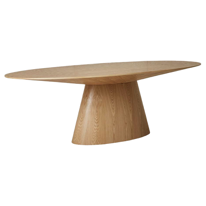 Mesa ovalada Orlando con enchape madera roble 220x100 cm