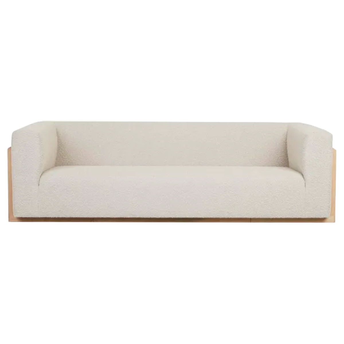 Sofá Juno beige con madera maciza (3 plazas)
