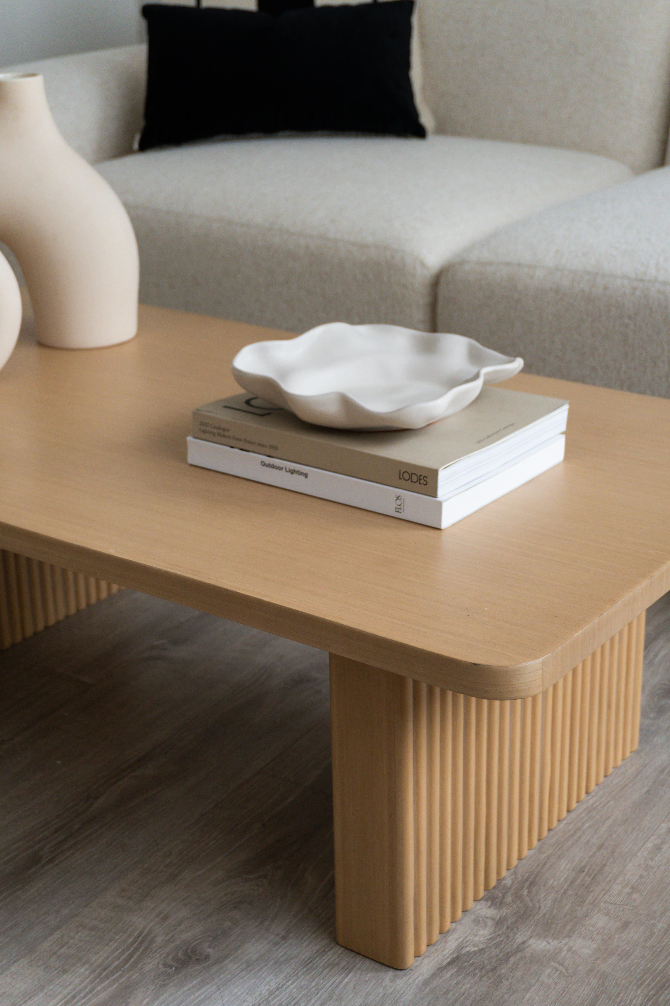 Mesa de centro Gale chapado wengué blanco