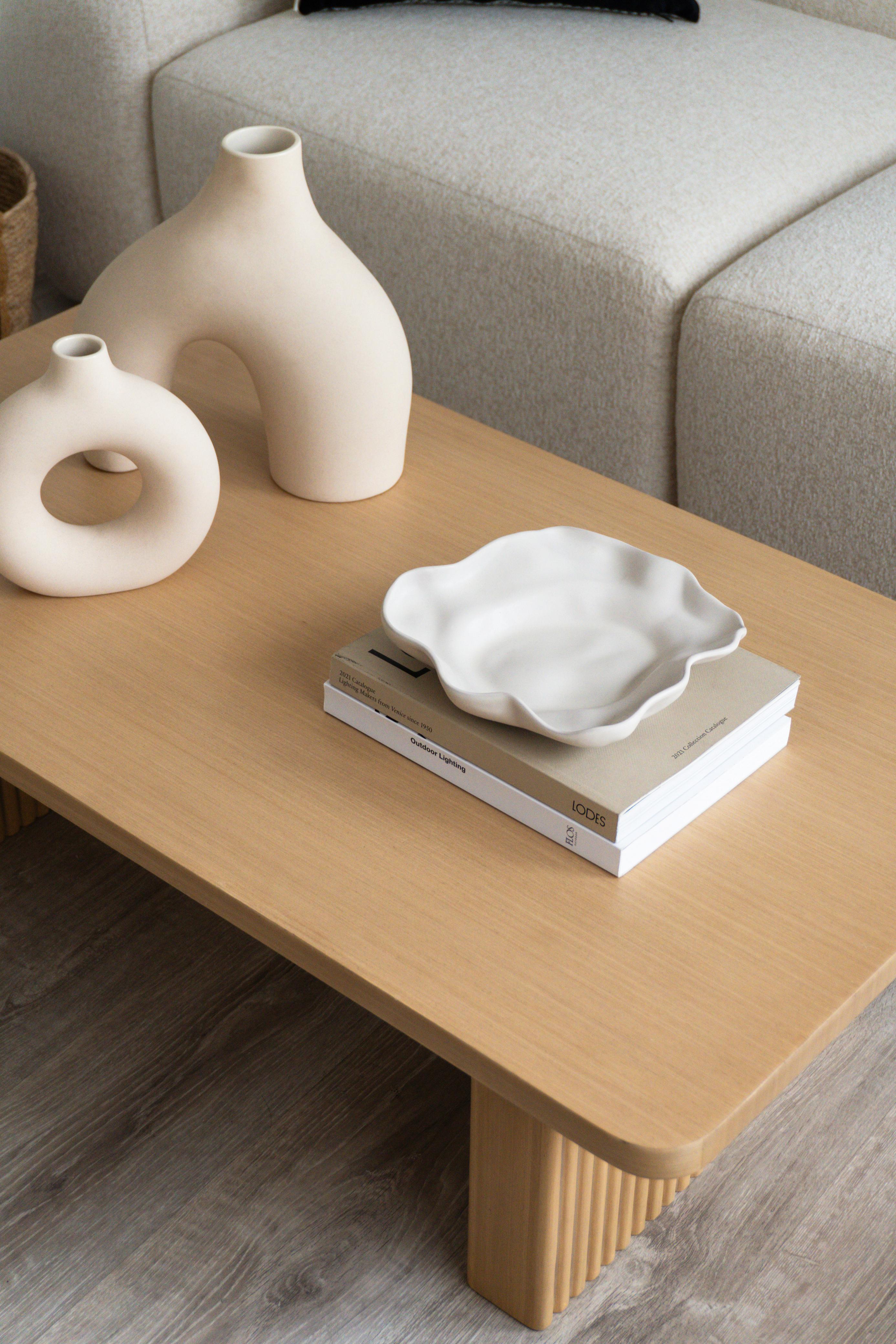 Mesa de centro Gale chapado wengué blanco