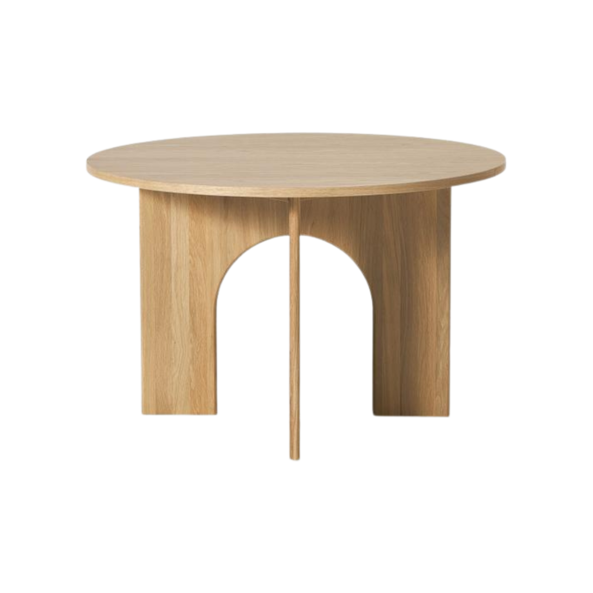 Mesa redonda Sashi de enchape de roble veteado Ø 120 cm