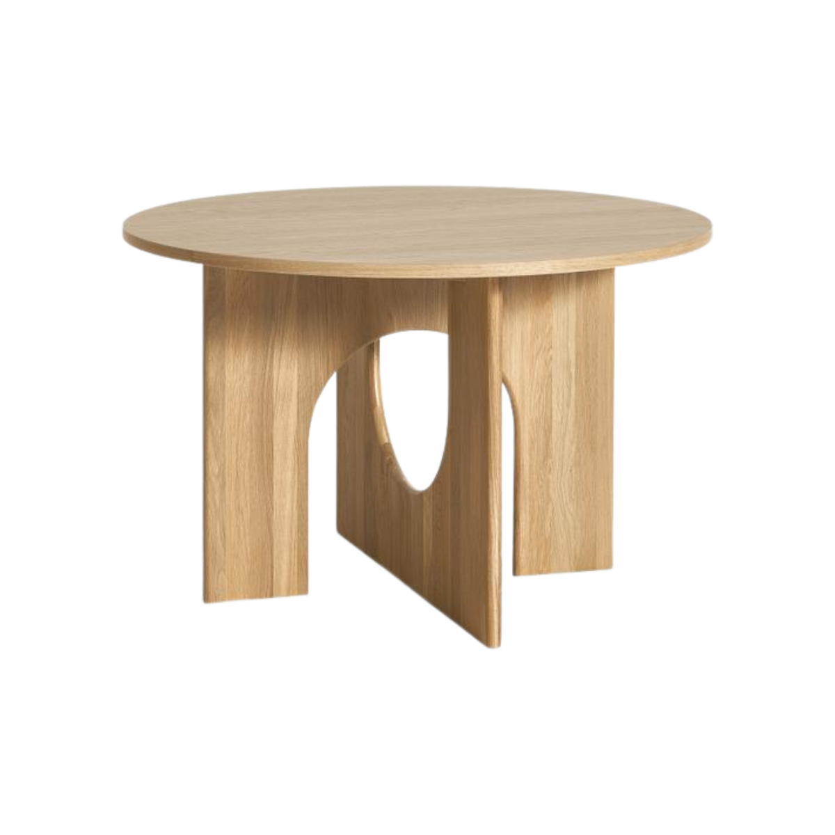 Mesa redonda Sashi de enchape de roble veteado Ø 120 cm