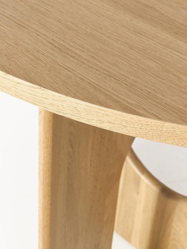 Mesa redonda Sashi de enchape de roble veteado Ø 120 cm