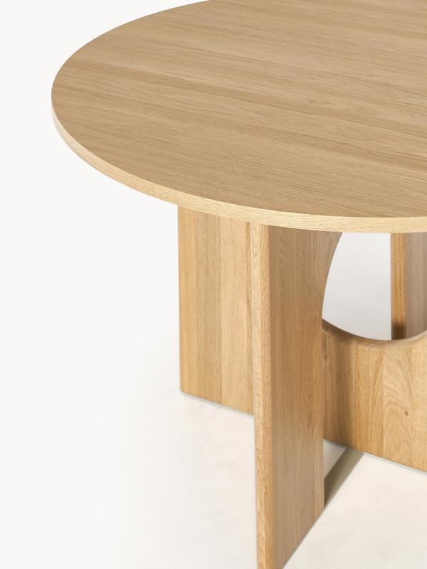 Mesa redonda Sashi de enchape de roble veteado Ø 120 cm