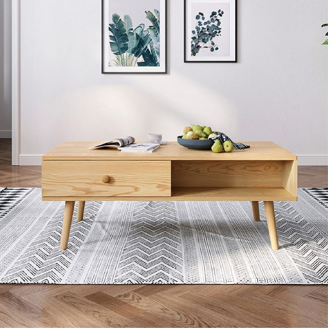 Mesa de centro Blomm de melamina con 2 cajones