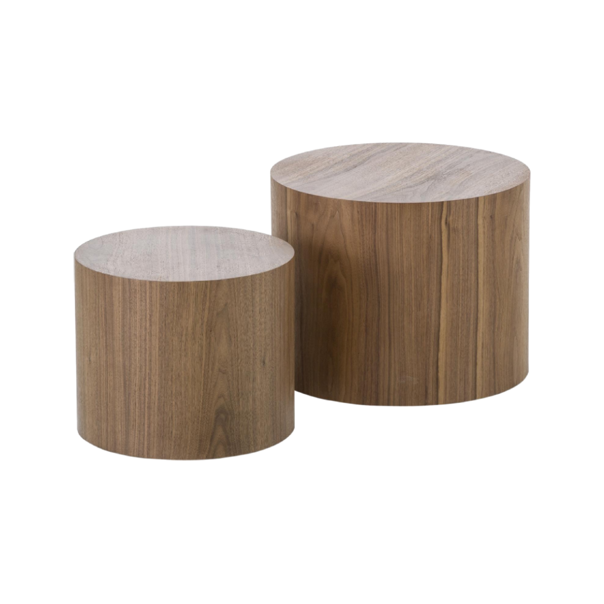 Mesas de centro Menorca chapada en madera nogal veteado