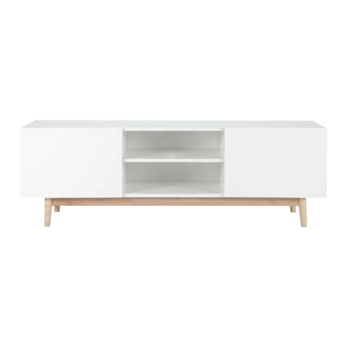 Mueble TV blanco/madera clara – Okazo