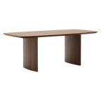 Mesa Doriane chapada en madera nogal de 200x100 cm