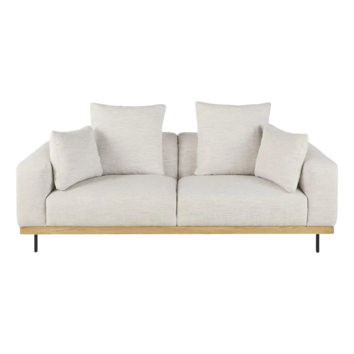 Sofá Arizona beige con patas metálica (3 plazas)
