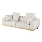 Sofá Arizona beige con patas metálica (3 plazas)