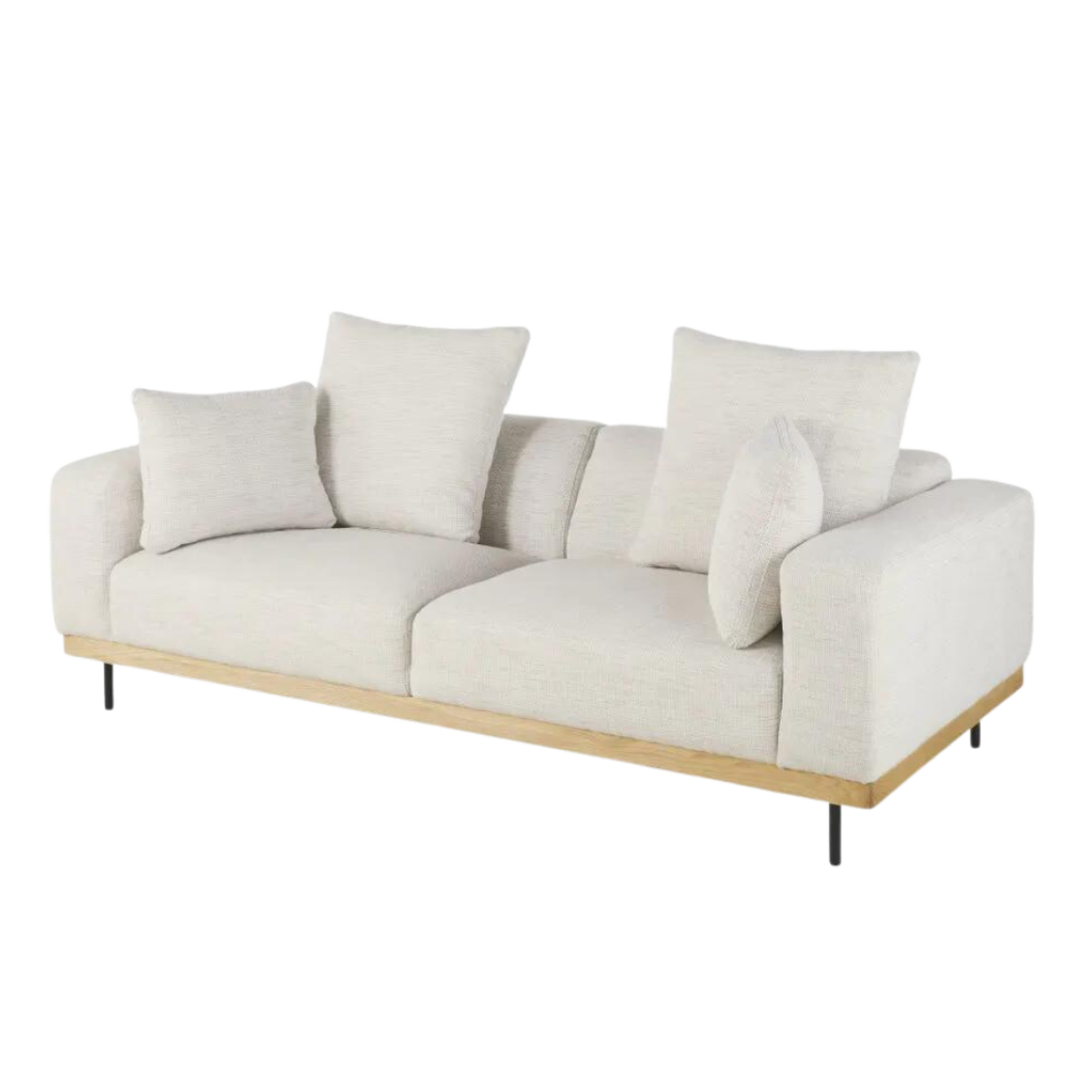 Sofá Arizona beige con patas metálica (3 plazas)