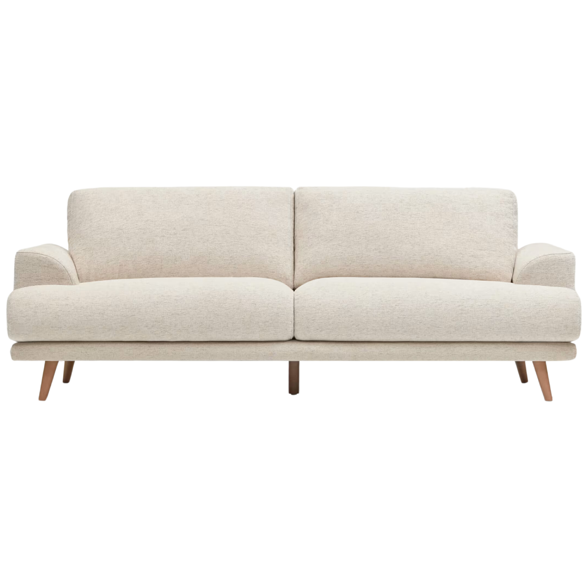 Sofa Alaia beige con patas de madera (3 plazas)