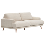 Sofa Alaia beige con patas de madera (3 plazas)
