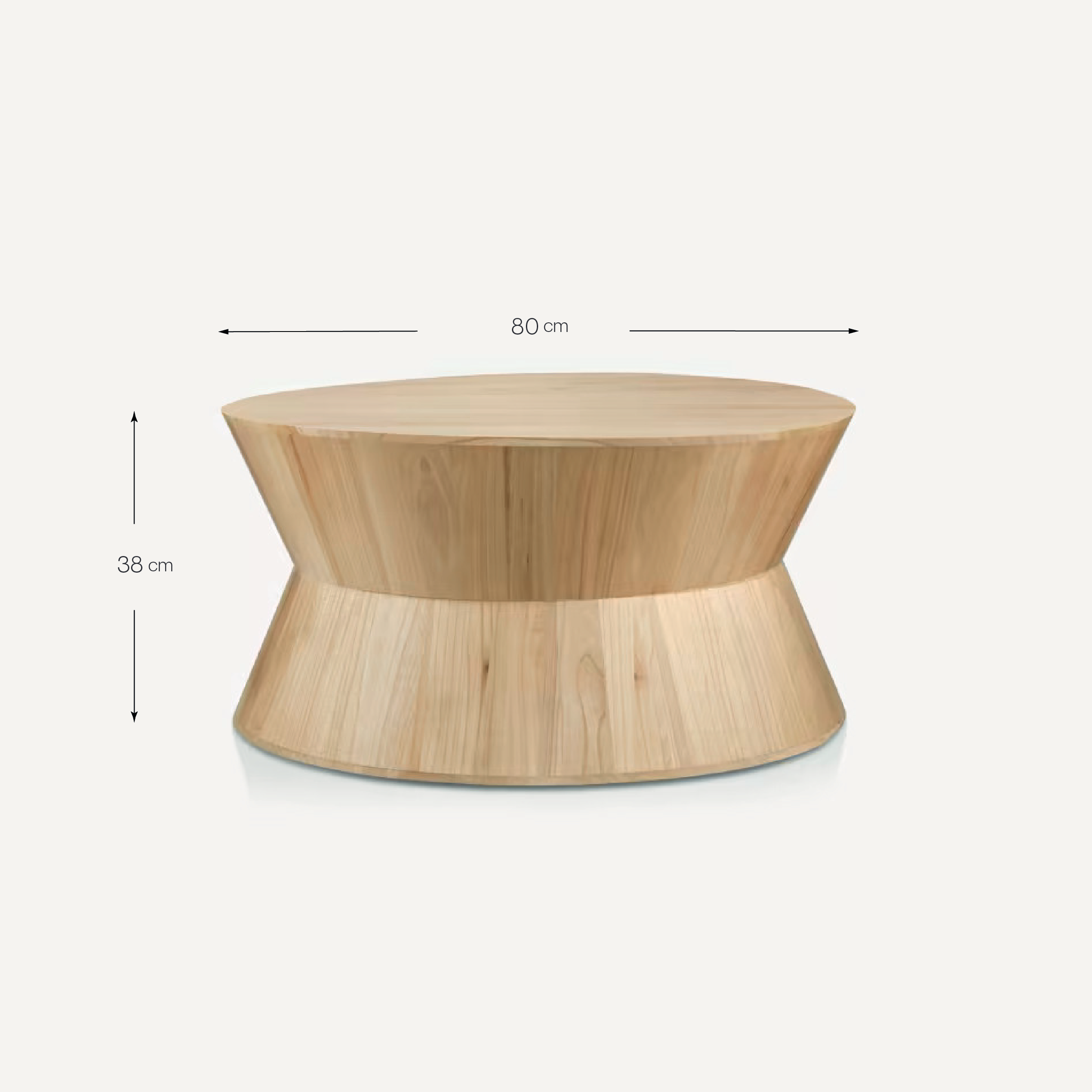 Mesa de centro Lima con chapa roble blanco