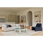 Sofá Juno beige con madera maciza (3 plazas)