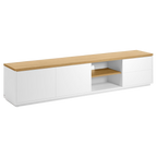 Mueble de TV Val de melamina blanco/duna