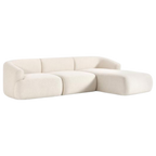 Sofá chaise lounge Noa blanco crema