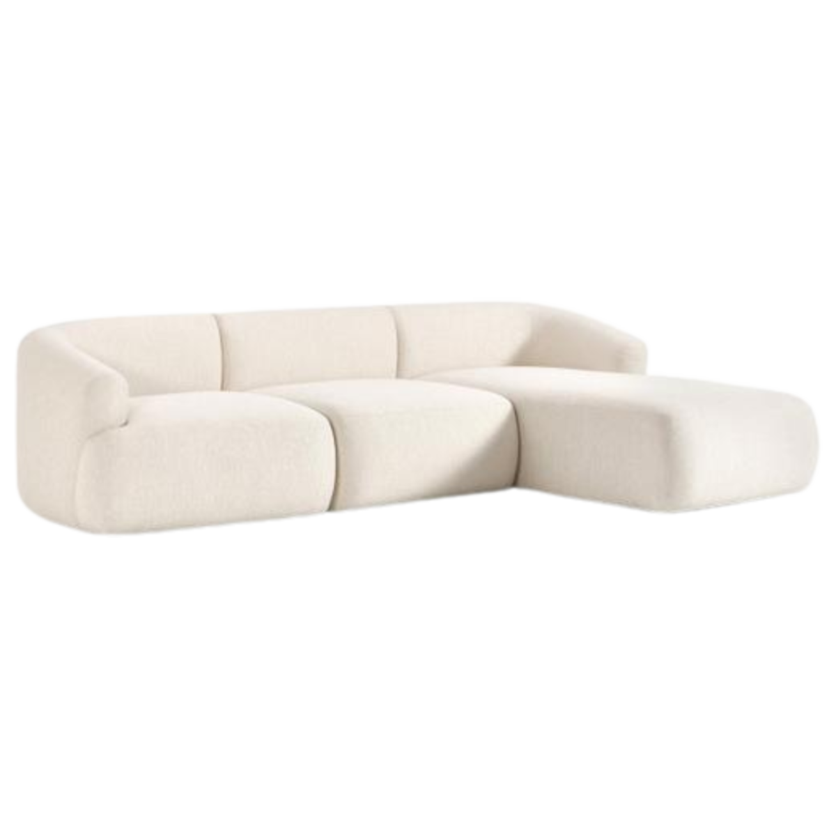 Sofá chaise lounge Noa blanco crema