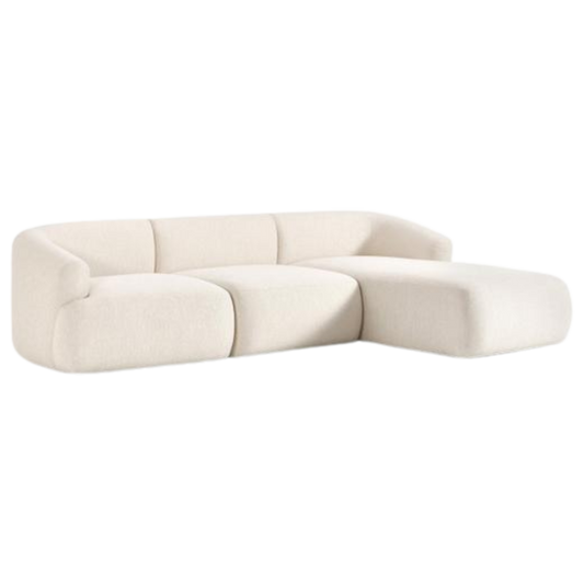 Sofá chaise lounge Noa blanco crema