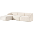 Sofá chaise lounge Noa blanco crema