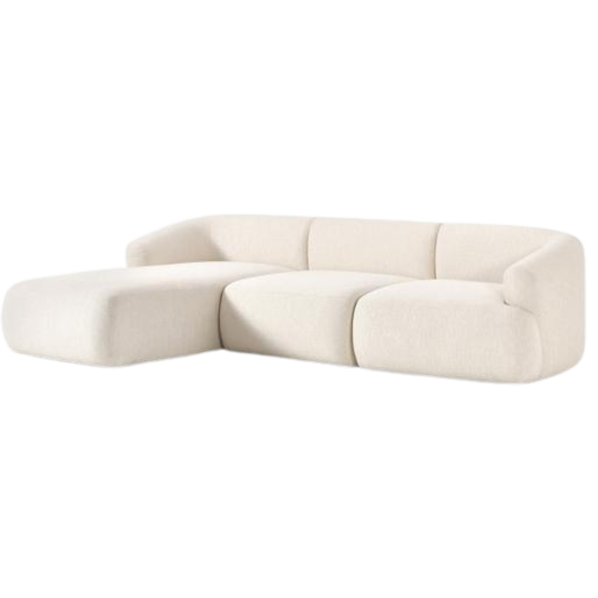 Sofá chaise lounge Noa blanco crema