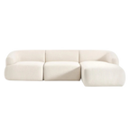 Sofá chaise lounge Noa blanco crema