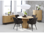 Mesa redonda Bonn chapado en madera roble