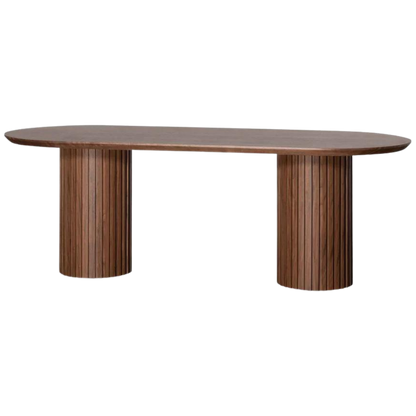 Mesa Boston chapado madera nogal de 220x100 cm