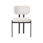Silla Lou boucle blanco con estructura metálica negro