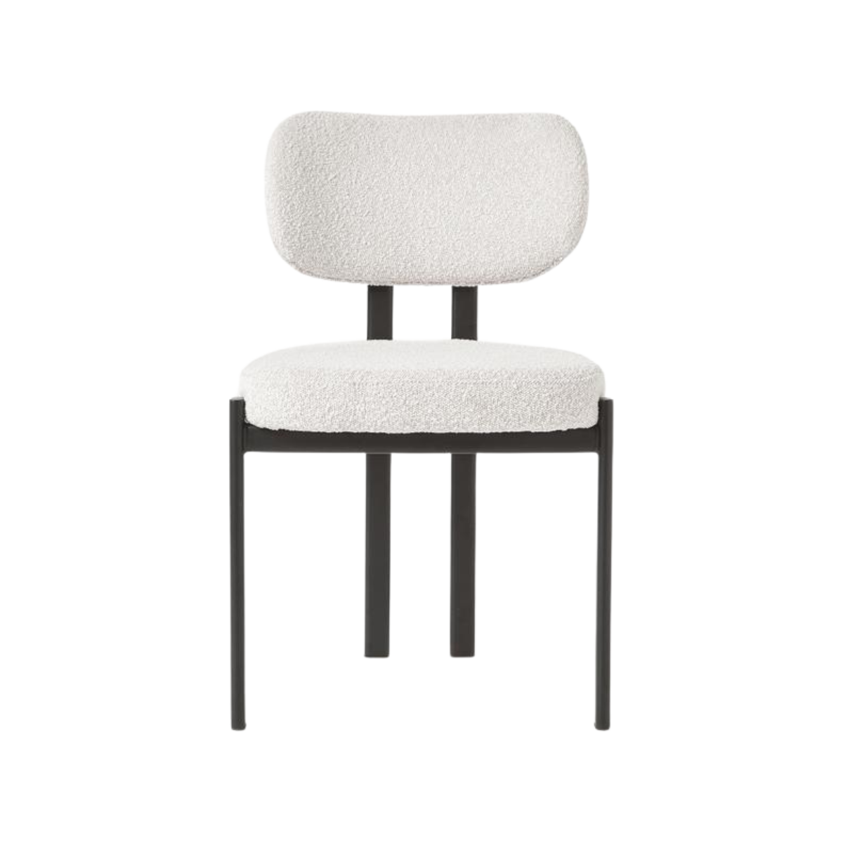 Silla Lou boucle blanco con estructura metálica negro