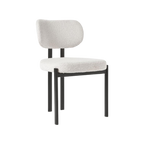 Silla Lou boucle blanco con estructura metálica negro