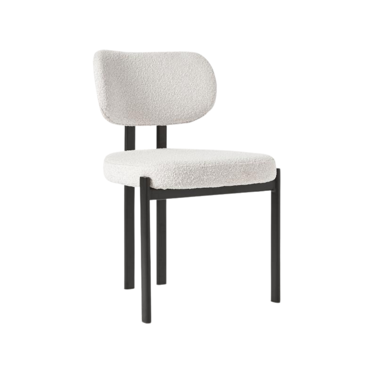 Silla Lou boucle blanco con estructura metálica negro