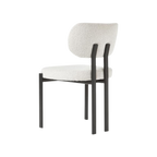 Silla Lou boucle blanco con estructura metálica negro