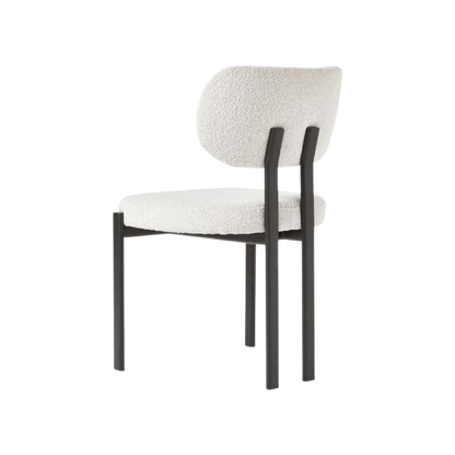 Silla Lou boucle blanco con estructura metálica negro