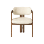 Silla Mina boucle blanco de madera maciza cachimbo