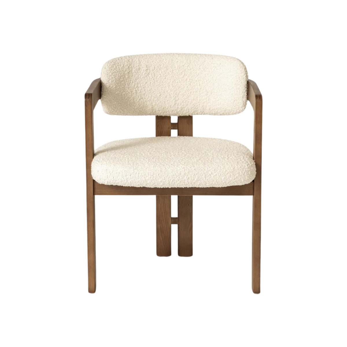 Silla Mina boucle blanco de madera maciza cachimbo