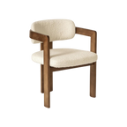 Silla Mina boucle blanco de madera maciza cachimbo