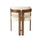 Silla Mina boucle blanco de madera maciza cachimbo