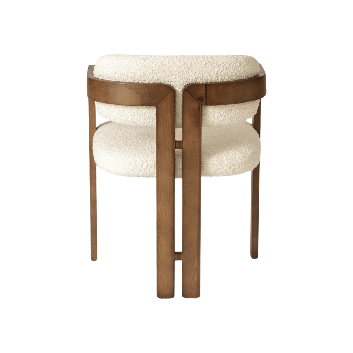 Silla Mina boucle blanco de madera maciza cachimbo