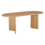 Mesa Chicago chapado en madera roble veteado de 180x90 cm