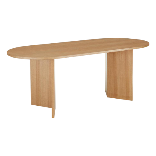 Mesa Chicago chapado en madera roble veteado de 180x90 cm