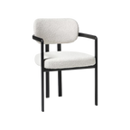 Silla Lalie boucle blanco de madera maciza negro