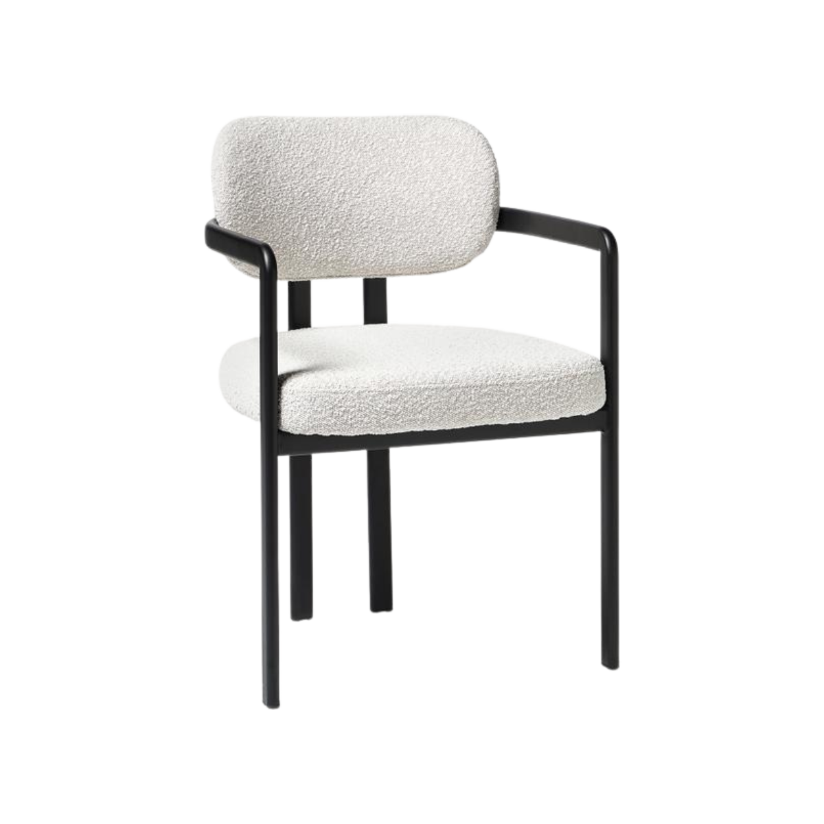 Silla Lalie boucle blanco de madera maciza negro